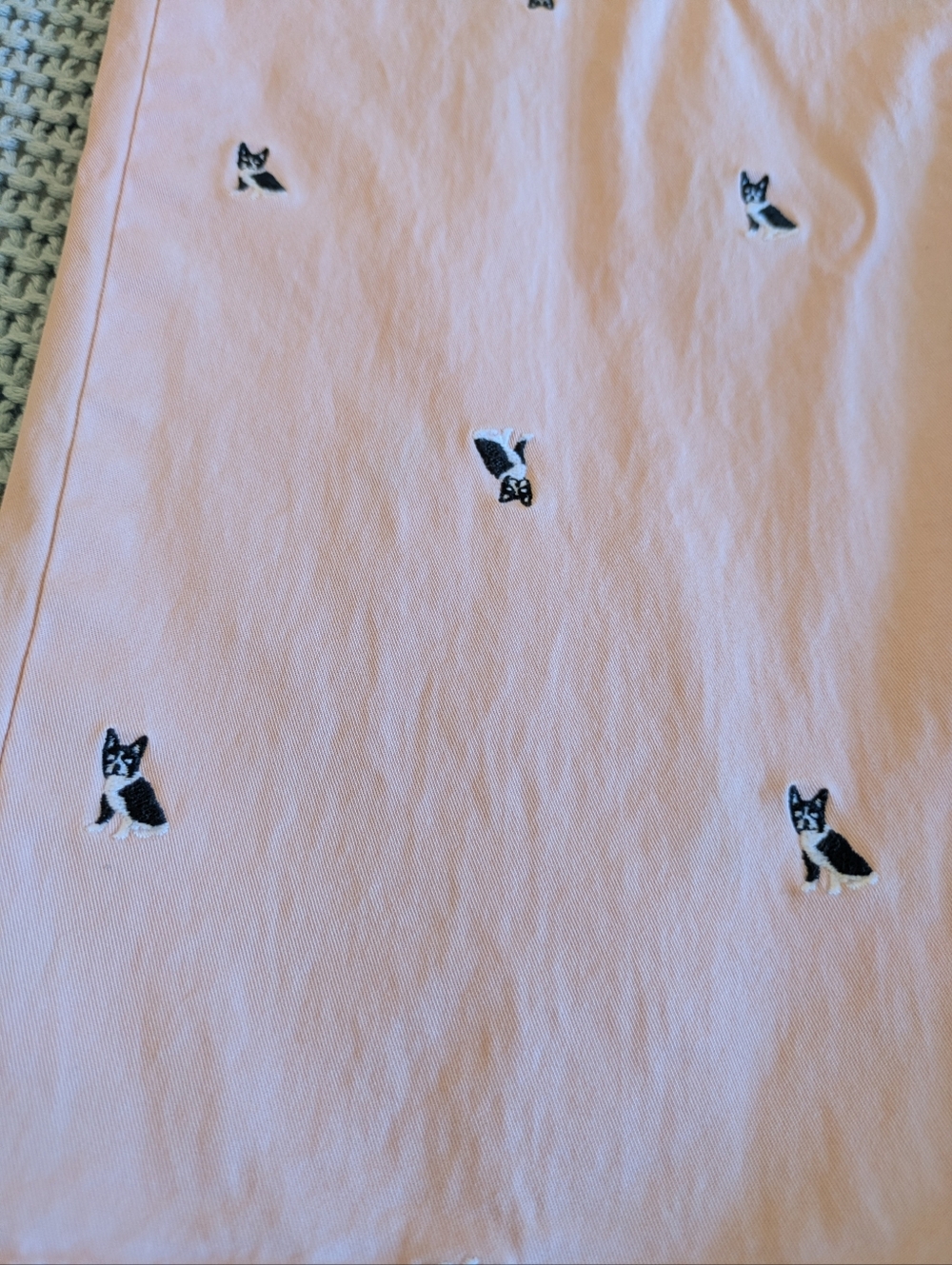 Talbots Dog Print Chino's Pink Sz 14 - Picture 3 of 11